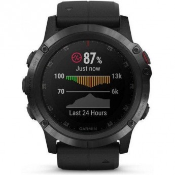 Часы GARMIN FENIX 5s Plus Sapphire черные с черным ремешком