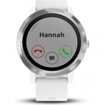 Часы GARMIN VIVOACTIVE 3 серебристые с белым ремешком