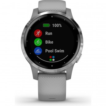Часы GARMIN VIVOACTIVE 4s серые с серебристым безелем
