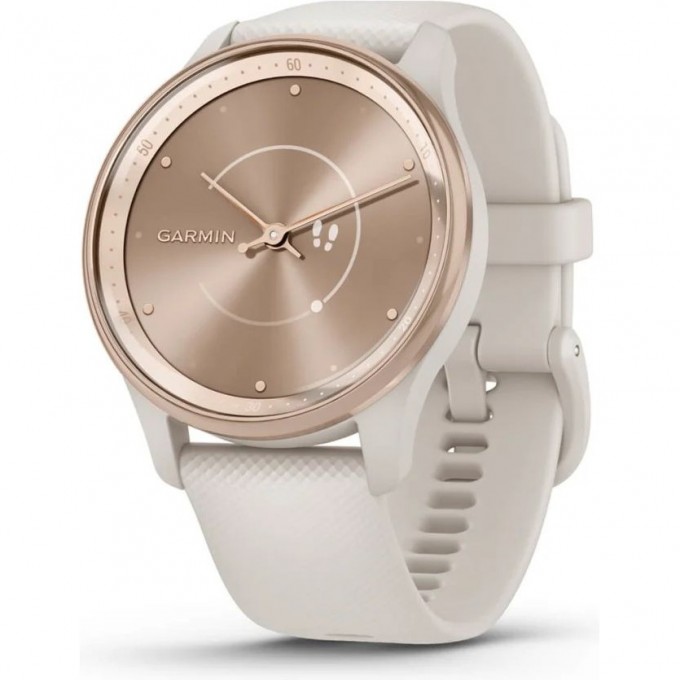 Часы GARMIN VIVOMOVE TREND с безелем персикового цвета с корпусом цвета слоновой кости и силиконовым ремешком 010-02665-01