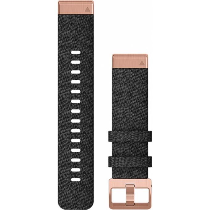 Ремешок сменный для GARMIN FENIX 6S 20MM HEATHERED BLACK NYLON WITH ROSE GOLD HARDWARE 010-12874-00