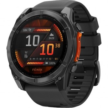 Смарт-часы GARMIN FENIX 8 – 51 мм, AMOLED, сланцево-серые с черным силиконовым ремешком